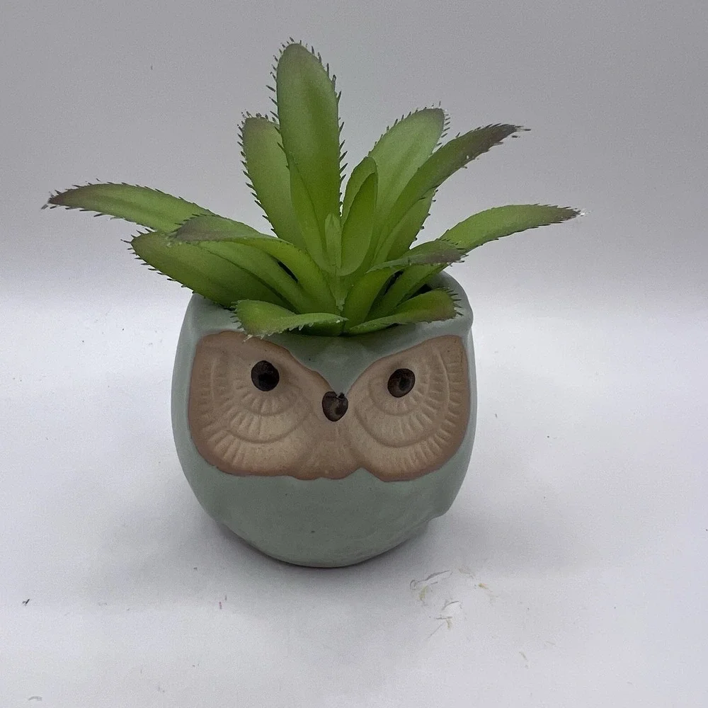 Owl Planter Succulent Plant Pot Mini Planters with Drainage Ceramic 2.25